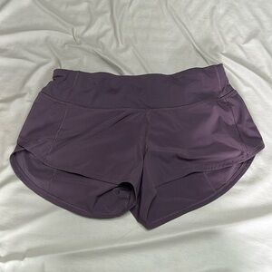 Purple lululemon Speed Up Low-Rise Lined Short 2.5" shorts